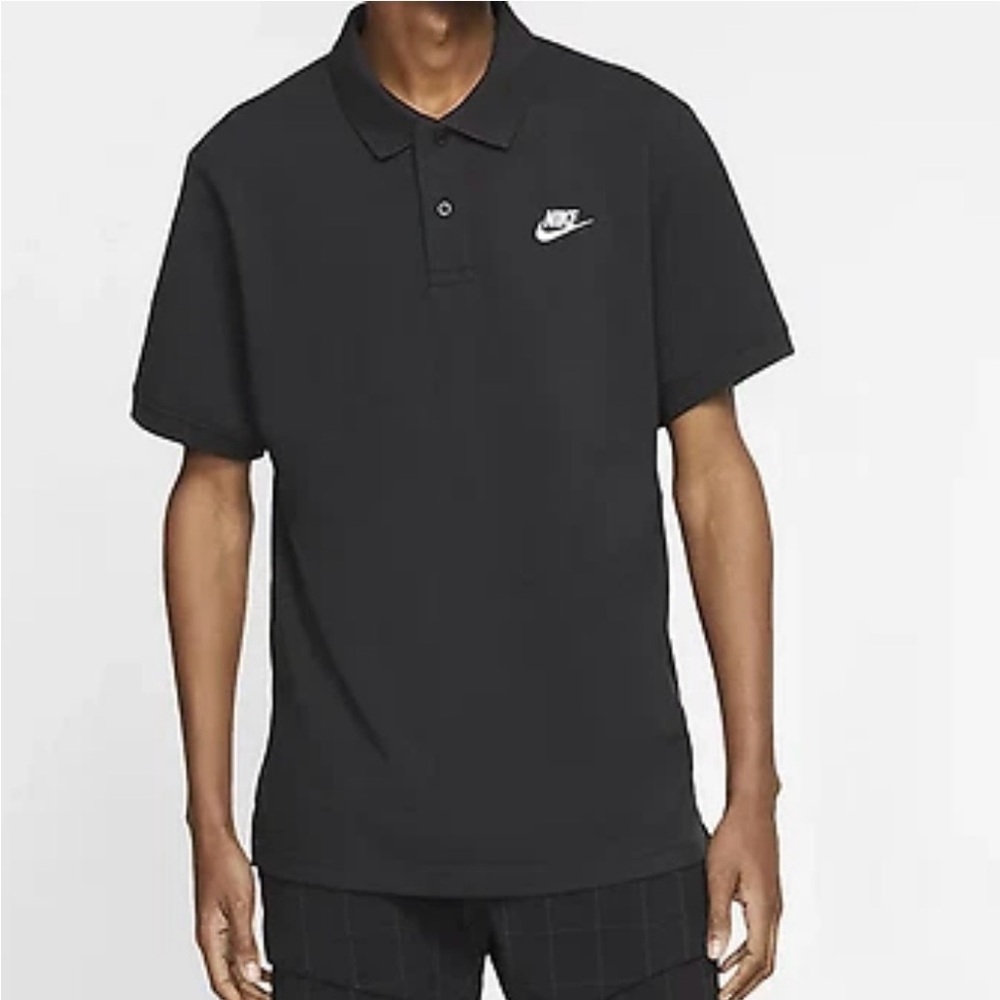 Nike Men’s Black Polo Shirt with Logo Size L NWT